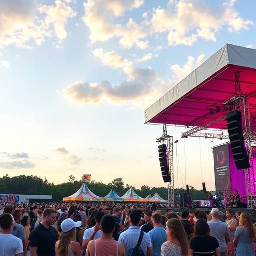 Concerto all'aperto durante un festival musicale estivo
