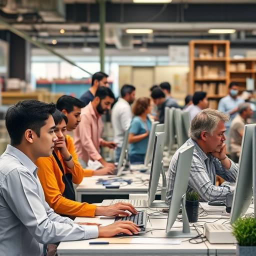 Persone in un ufficio che lavorano al computer, simbolo del mercato del lavoro