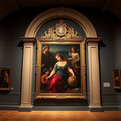 Un quadro di Caravaggio esposto in una galleria d'arte